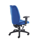 Lockwoodhume Cornwall Heavy Duty Operator Chair in black fabric, 24-hour rated, 150kg capacity.
