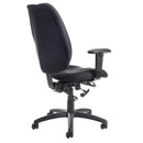 Black fabric heavy duty operator chair with armrests, 150kg weight capacity, from Lockwoodhume