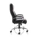 Dynamic Dallas heavy-duty office chair in black leather, 600mm-wide seat, 222kg capacity for 8-hour use