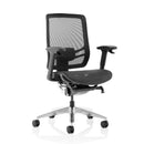 Dynamic Ergo Click office chair with black mesh seat and back, designed for 20-25 stone users, featuring adjustable height.