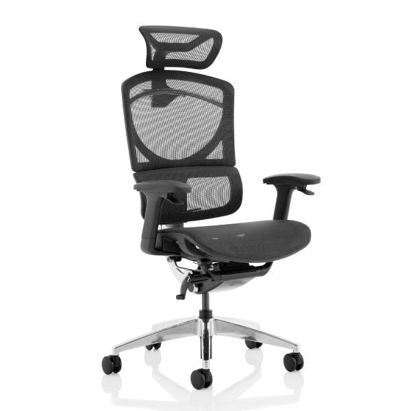 Ergo Click Plus Black Mesh Office Chair With Headrest