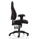 Esme black fabric ergonomic posture chair with adjustable arms and lumbar support, by Lockwoodhume Heavyweight