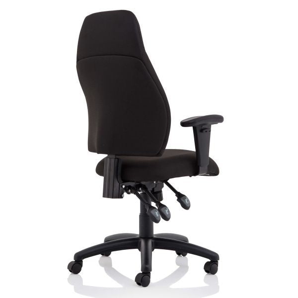 Esme Black Fabric Posture Chair With Height Adjustable Arms