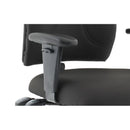 Esme black fabric ergonomic office chair with adjustable arms and lumbar support for up to 150kg, by Lockwoodhume