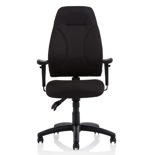 Esme Black Fabric Posture Chair With Height Adjustable Arms