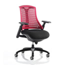 Dynamic Office Solutions black Flex Task Operator Chair with no headrest, featuring a sturdy black frame