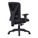 Black Fortis Bariatric Office Chair with gas lift, 180kg capacity, ergonomic design by Eliza Tinsley