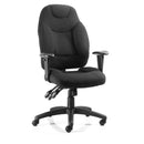Lockwoodhume Foxley heavy duty office chair in black fabric, designed for 20-25 stone capacity and big and tall support.