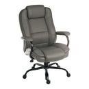 Grey leather bariatric office chair from Lockwoodhume, designed for heavy-duty use, supports up to 27 stone