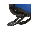 Blue mesh bariatric office chair with adjustable armrests, designed for 35 stone capacity by Steelco