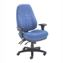 Heavy-duty black fabric office chair designed for 20-25 stone users from Lockwoodhume, featuring ergonomic support.