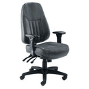 Hercules heavy-duty black leather office chair designed for 20-25 stone users, by Lockwoodhume.