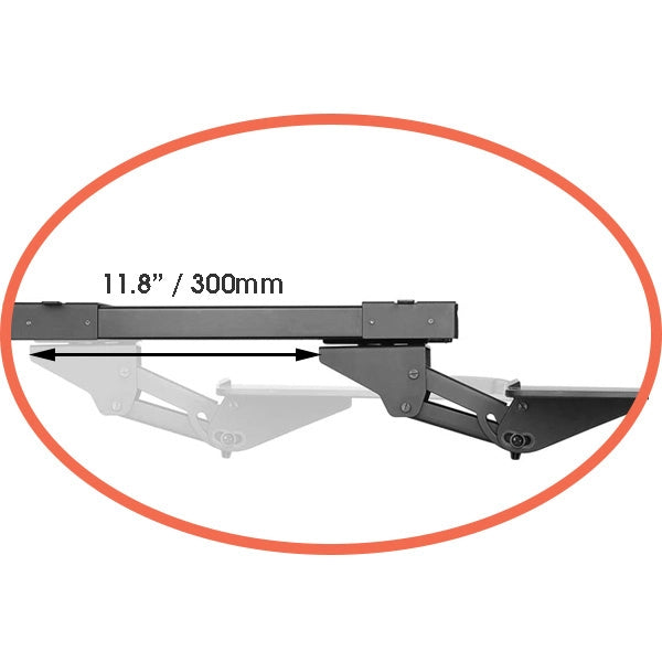 Emantis Glider Ergonomic Keyboard Tray Tilt, Swivel, Slide