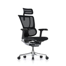 Ergohuman Mirus Elite ergonomic mesh office chair with headrest in black for big and tall users 