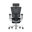 Ergohuman Mirus Elite ergonomic mesh office chair with headrest and leg rest in black 7