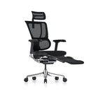 Ergohuman Mirus Elite ergonomic mesh office chair with headrest and leg rest in black