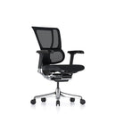 Ergohuman Mirus Elite ergonomic mesh office chair in black, designed for big and tall users, featuring adjustable armrests.