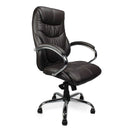 Lockwoodhume executive leather office chair in black, designed for 20-25 stone weight capacity, featuring a high back.