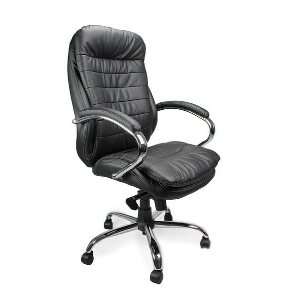 Santiago Luxury Leather Heavy Duty Office Chair 24 Stone