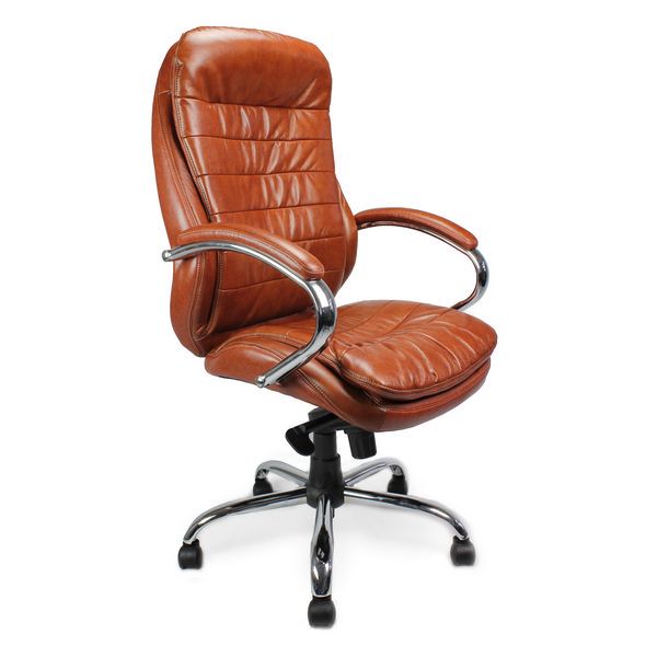 Santiago Luxury Leather Heavy Duty Office Chair 24 Stone