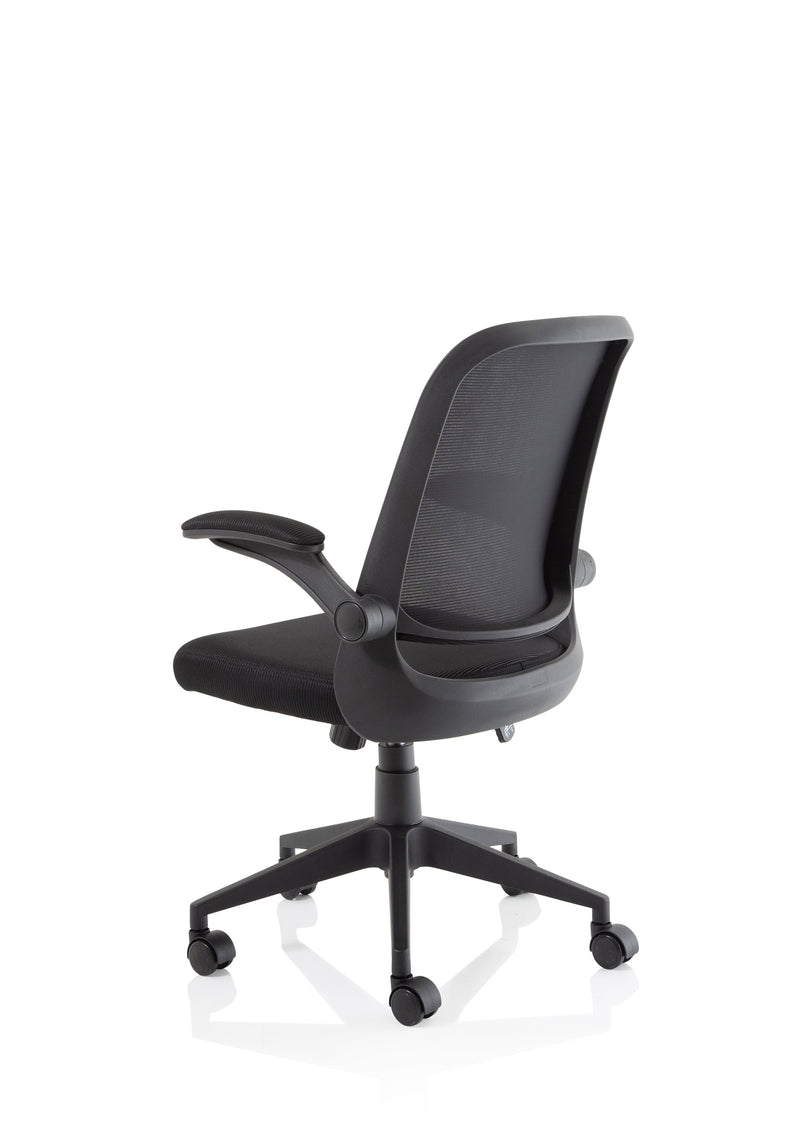 Crew Task Operator Mesh Chair With Folding Arms