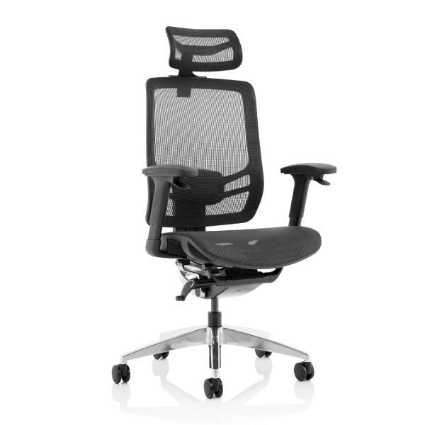 Ergo Click Black Mesh Office Chair With Headrest