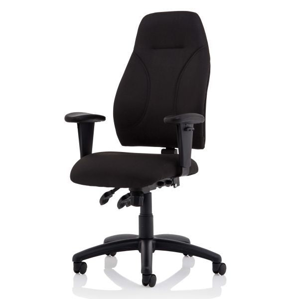 Esme Black Fabric Posture Chair With Height Adjustable Arms