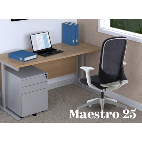 Maestro 25 Straight Desk & Sway Office Chair Bundle