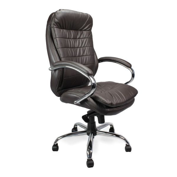 Santiago Luxury Leather Heavy Duty Office Chair 24 Stone