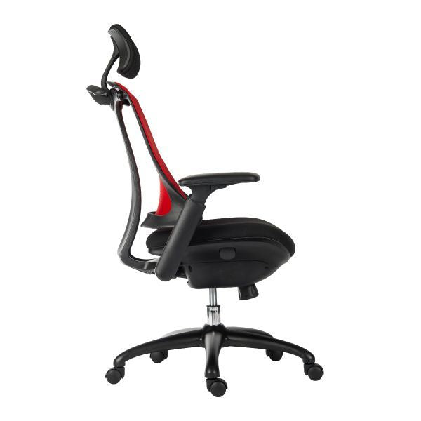 Teknik Rapport Mesh Back Office Chair with Headrest - Red